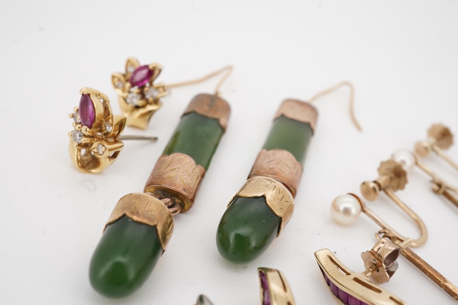 A collection of earrings